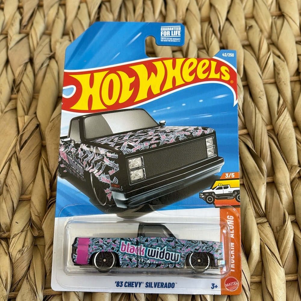 Hot Wheels 83 Black Widow Exhaust Chevy Silverado Truck Chevrolet Pickup 2026 🆕